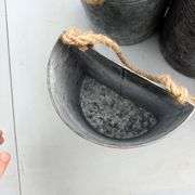 Lot of Galvanized Metal Buckets with Rope Handles