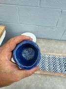 Libbey Slate Serving Set, Patterned Serving Tray, & Handmade Blue Pottery Cup