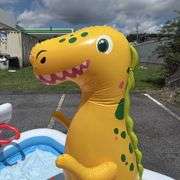 Inflatable Dinosaur Pool with Basketball Hoops & Water Toys