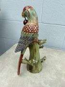 Roseville Pottery Vase and Parrot Figurine