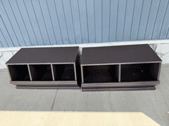 Pair of Brown Stackable Storage Cubbies