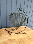 Decorative Wire Birdcages and Heart Shaped Metal Art