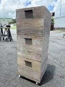 Wooden Storage Trio on Wheels