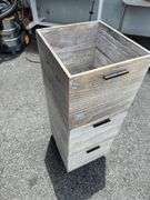 Wooden Storage Trio on Wheels