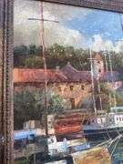 Ships in the Harbor Painting
