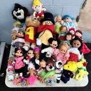 Large Mixed Lot of Dolls & Plush Toys