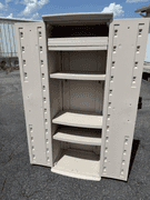 Tall Plastic Storage Cabinet with Shelves