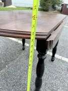 Wood Drop Leaf Table with Black Legs