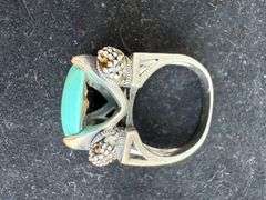 Assorted Sterling Ring Lot with Turquoise, Marcasite, and Faceted Stone