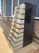 Industrial Metal 10-Drawer Cabinet