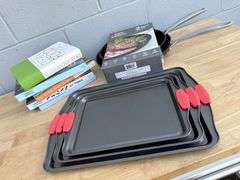 Cookbook Bundle, Baking Sheets, and Skillet Set