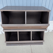 Pair of Brown Stackable Storage Cubbies