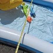 Inflatable Dinosaur Pool with Basketball Hoops & Water Toys