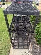 Black Plastic Four-Tier Shelf Unit