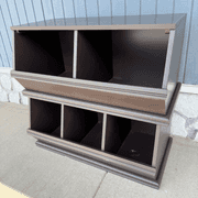 Pair of Brown Stackable Storage Cubbies