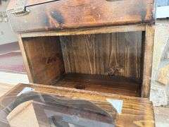 Wooden Apothecary Cabinet with Glass Front Drawers