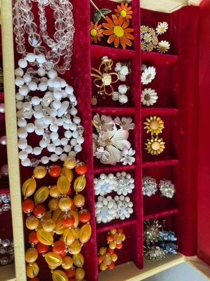 Costume Jewelry Collection in Storage Box