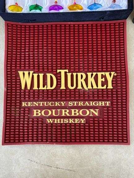 Venezia Colored Wine Glasses Set, Wild Turkey Bar Mat, Skull Wine Glass Charms, Coffee Pots & Sugar Dispenser