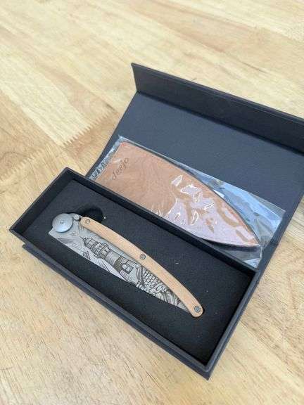 Deejo Lighthouse Knife & Case Last Supper Knife