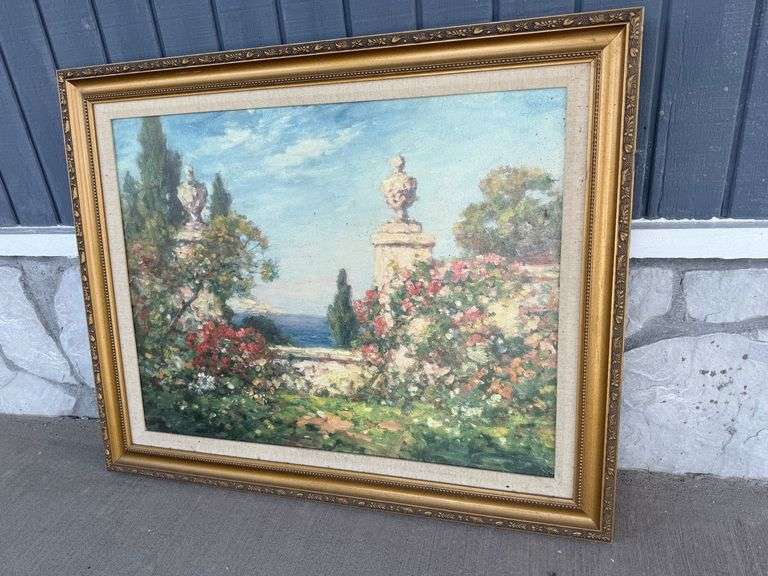 Framed Garden Landscape Painting image