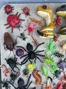 Collection of Plastic Insects and Snake Toys