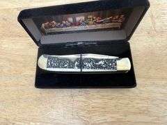 Deejo Lighthouse Knife & Case Last Supper Knife