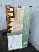 GE Staybright Flickering Pillar Candles & Decorative Garland 5 Piece Set