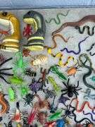Collection of Plastic Insects and Snake Toys