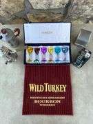 Venezia Colored Wine Glasses Set, Wild Turkey Bar Mat, Skull Wine Glass Charms, Coffee Pots & Sugar Dispenser