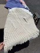 Group of Hand-Knit and Crocheted Blankets, Shawls and Cardigans
