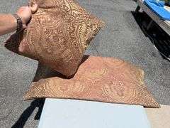 Assorted Decorative Pillows and Ralph Lauren Cotton Bed Blanket