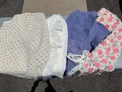 Group of Hand-Knit and Crocheted Blankets, Shawls and Cardigans