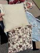 Assorted Decorative Pillows and Ralph Lauren Cotton Bed Blanket
