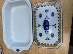Cake Stand, Serving Dishes, and Napkins Set
