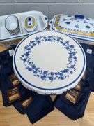 Cake Stand, Serving Dishes, and Napkins Set