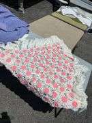 Group of Hand-Knit and Crocheted Blankets, Shawls and Cardigans