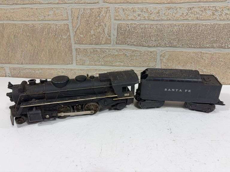 Marx 2-4-2 #666 Steam Locomotive with Santa Fe Tender image