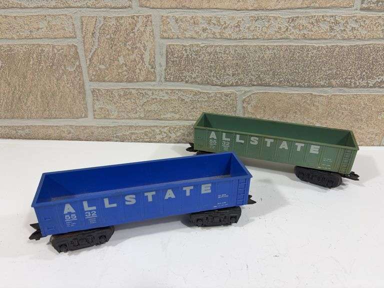 2 - Marx Rolling Stock Gondolas, (2) Allstate #5532 (one green, one blue) image