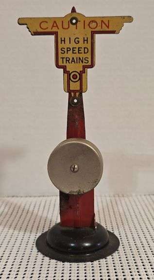 Marx Caution High Speed Trains tin sign image