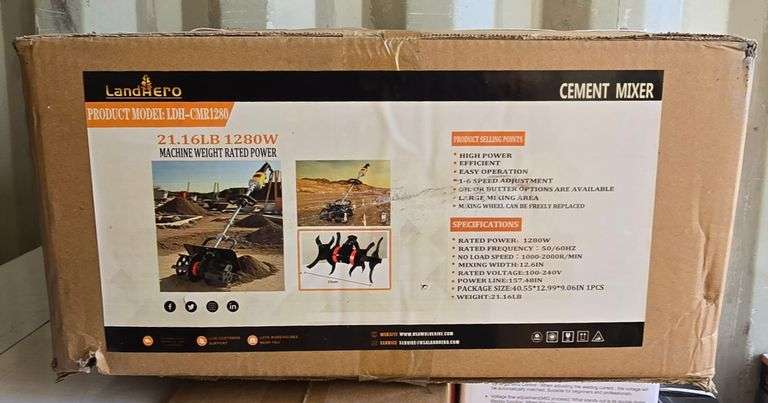 Landhero LDH-CMR1280 Portable Cement Mixer