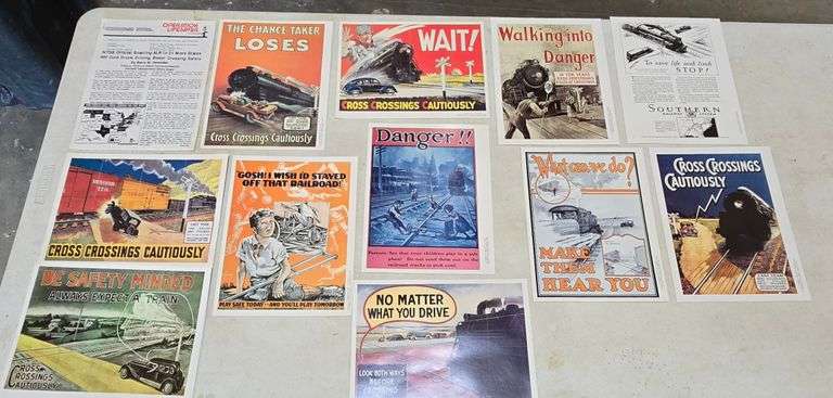 Set of 12 Norfolk Southern Railroad Safety Prints. image