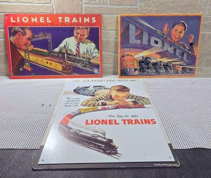 Three Lionel Tin Signs image