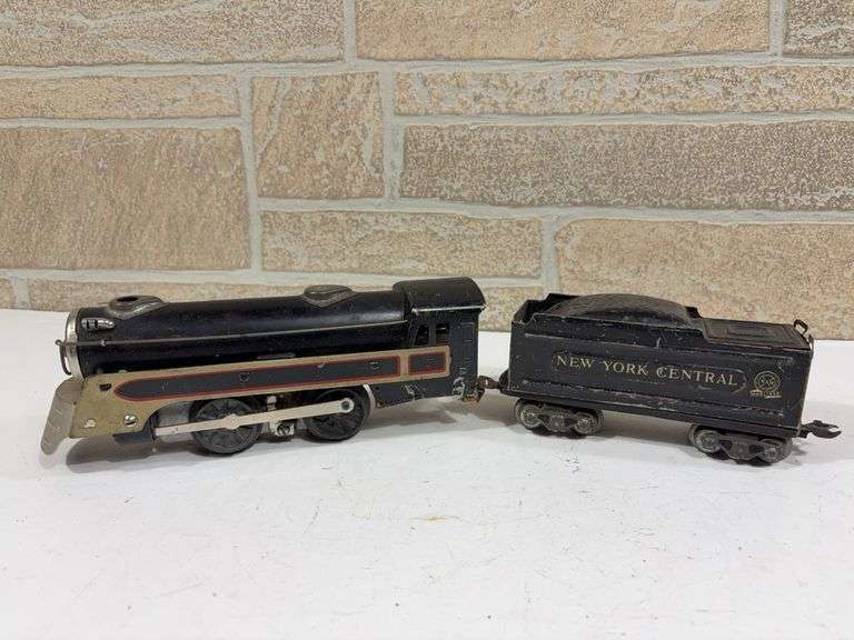 Marx 0-4-0 Tin Locomotive and Tin New York Central Tender image