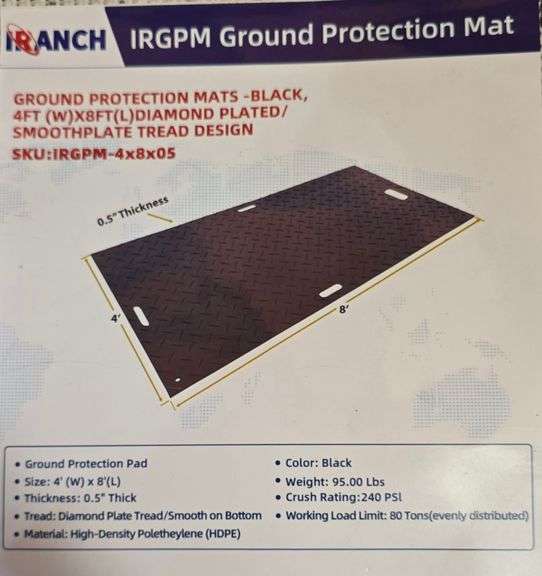 Four (4) IRGPM Black Ground Protection Mats image