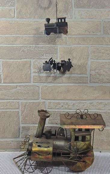 Brass train music box and windchime image