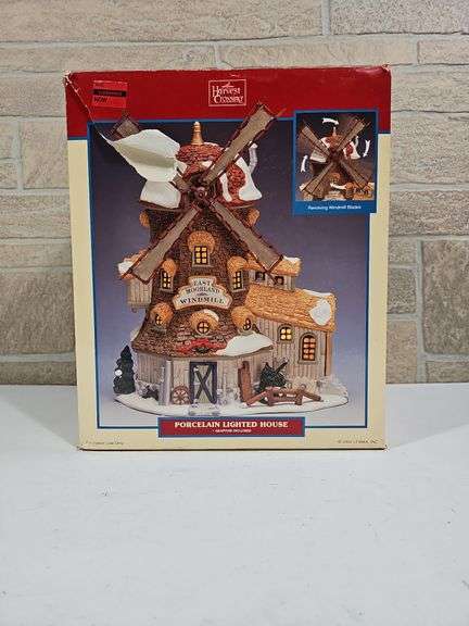Porcelain lighted windmill house image