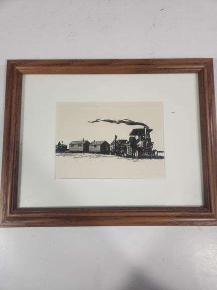 Single train black and white print image