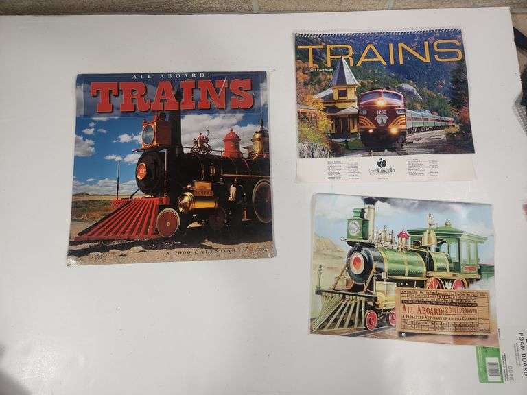Set of 3 train calendar image
