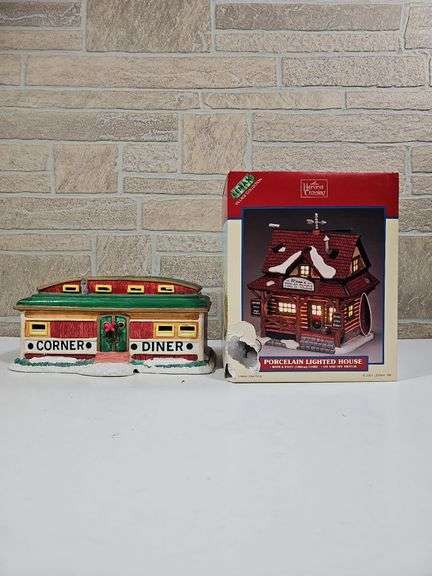 Porcelain corner diner and porcelain lighted house image