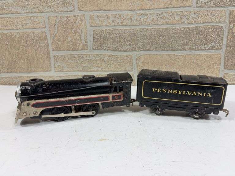 Marx 0-4-0 Tin Locomotive and Tin Pennsylvania Tender image